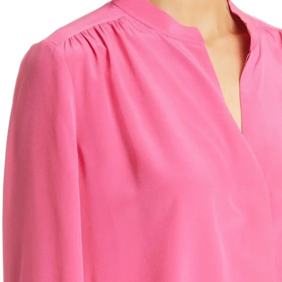 Boss Banora Medium Pink Silk Blouse - Picture 3 of 10